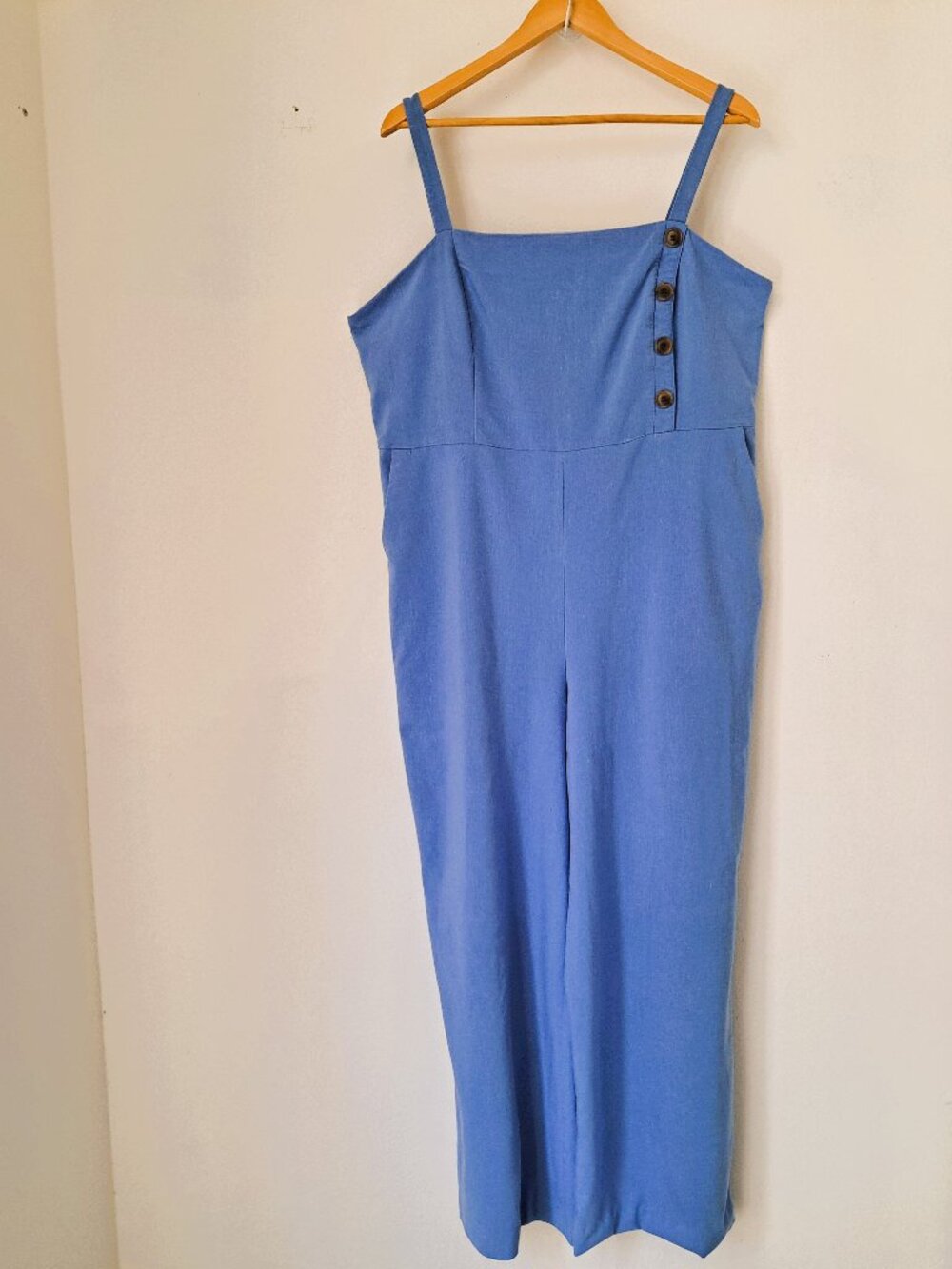 Eva-Mendes Women's Strappy Jumpsuit Color Blue Size XL - Picture 1 of 8